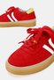 Women's Red Suede Genuine Natural De Leather Size 6-41 Lace-Up Sne Sneakers Shoes - 3