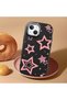 iPhone 15 Plus Compatible Camera Protected Black Soft Silicone Phone Case Pink Star - 2