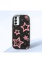 Samsung Galaxy A14 Compatible Camera Protected Black Soft Silicone Phone Case Pink Star - 3
