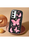 Samsung Galaxy A35 Compatible Camera Protected Black Soft Silicone Phone Case Butterfly Patterned - 2