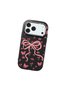 Black Soft Silicone Phone Bow with Camera Protection Compatible with iPhone 17 Pro Max Patterned - 3