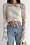 Bohemian White Lace Cropped Blouse – Long Sleeve Loose Fit - 4
