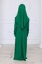 Practical Children's Prayer Dress with Headscarf, One-Piece Children's Prayer Outfit (Ages 8-12) Green - 2