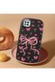 Camera Protected Black Soft Silicone Phone Bowknot Compatible with Redmi 9C Patterned - 2