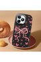 Black Soft Silicone Phone Bowknot with Camera Protection Compatible with Realme Note 50 Patterned - 2