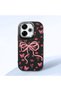 Black Soft Silicone Phone Bowknot with Camera Protection Compatible with Redmi 13 Patterned