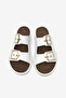 Women's White Comfortable Fit Ready-To-Wear Sole Buckled Slipper - 2