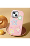 Pink Soft Silicone Phone Colorful Stars with Camera Protection Compatible with iPhone 13 Mini - 2