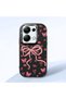 Black Soft Silicone Phone Bow with Camera Protection Compatible with Poco M6 Pro 4g Patterned