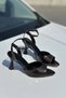 Rez Brown Patent Leather Stiletto Heel U Banded Women's Shoes