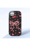 Black Soft Silicone Phone Bowknot Patterned with Camera Protection Compatible with Realme C25