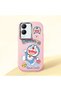 Pink Soft Silicone Phone Doraemon Patterned with Camera Protection Compatible with Vivo Y28