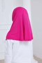Practical Ready-To-Wear Children's Shawl, Comfortable Elastic Hijab Headscarf Fuchsia - 8