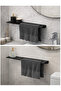 Black Metal Towel Rack with Shelf – Modern Bathroom Towel Hanger - 3