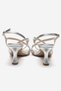 Women's Cross-Strapped Ankle Tie-Detail Heeled Evening Dress Shoes Zy 4146 Lamé - 6