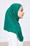 Practical Ready-To-Wear Children's Shawl, Comfortable Elastic Hijab Headscarf Green - 6