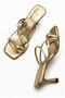 Women's Special Design Thin Cross-Strapped Metallic Gold Evening Dress Slippers with Flip-Flop Accessories - 5