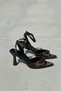 Bovl Coffee Satin Eyelet Detail Stiletto Heel U Evening Dress Shoes - 3