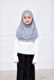 Practical Ready-To-Wear Children's Shawl, Comfortable Elastic Hijab Headscarf Gray - 3