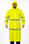 Reflective Waterproof High Quality Pvc High Visibility Neon Yellow Long Raincoat Top Coat - 3