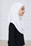 Practical Ready-To-Wear Children's Shawl, Comfortable Elastic Hijab Headscarf White - 4