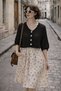 Lou Retro Lace-Like Knit Short Cardigan Women Black - 8