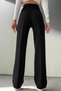 Limpo Women's Black Green Fabric Trousers - 2