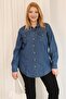 Plus Size Pocket Detail Jean Shirt - 4