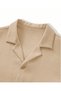 Unisex Women/Men Short Sleeve Wrinkled Fabric Special Design Top and Shorts - Short Sleeve Shirt Set - 3