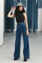Ardiya Women's Dark Blue High Waist Wide-Leg Jeans - 3