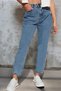 Polima Women's Snow Wash Stretch Fabric High Waist Denim Mom Jeans S Boyfriend Jeans Pants Cool Vibe