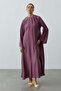 Pleated Tencel Dress Burgundy - 3