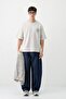 Short Sleeve Boxy Fit Printed T-Shirt Ice Gray - 8
