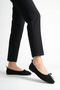 Black Suede Women's Ballet Flats Bowknot Round Toe Comfortable Non-Slip Sole Pack Shoes Nima - 6