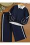 Girl's Two-Thread Lycra Full-Fit Stylish Two-Piece Set with Bow Detailing on the Sleeves