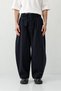 Barrel Fit Tailored Fit Belt Li Trousers Navy Blue - 5