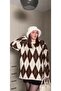 Women's Tunic Sweater Şardunlu Diamond Pattern Knitwear - 2