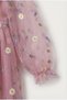 Girl's Cotton Piece Pink Floral Embroidered Dress - Long Sleeve Stylish Design - 3