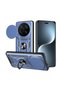 Honor Magic 8 Pro Compatible Tank Case - Armored Outdoor Cover with Ring Stand - Navy Blue