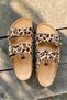 Leopard Patterned Anatomical Natural Cork Sole Genuine Suede Leather Arch Support Slippers - 5