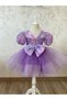 Girl's Lilac Floral Design Dress - 3