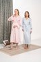 New Season Blue Nevrürlü Special Design Long Sleeve Lace Detailed Belted Dressing Gown - 4