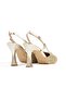 Gold Gold Dore Broken Glass Evening Dress Shoes Pointed Toe Goblet Heels Open Back Stiletto Paris - 3