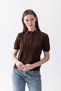 Polo Collar Short Sleeve Women's Knitwear T-Shirt - Buttoned Slim Knitted Casual Stylish Women's T-Shirt - T-Shirt - 6