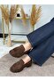 Dalia Women's Brown Suede Tasseled Mid-Sole Loafers - 2