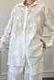 Flower Embroidered Shirt and Pants Set M38264 - 7