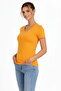 3-Pack V-Neck T-Shirts – Short Sleeve Summer Slim Fit Bodysuits - Powder Pink, Navy Blue, Mustard - 4