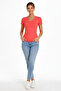 2-Pack V-Neck T-Shirt – Short Sleeve Summer Slim Fit Bodysuit - Pomegranate Blossom - Light Blue - 4