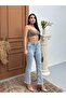 Flare Denim Pants with Tassel Detail on the Legs
