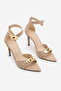 Women's Pointed Toe Ankle Lock Closure Buckle Strap Classic Heeled Sandals Sophira Beige - 5